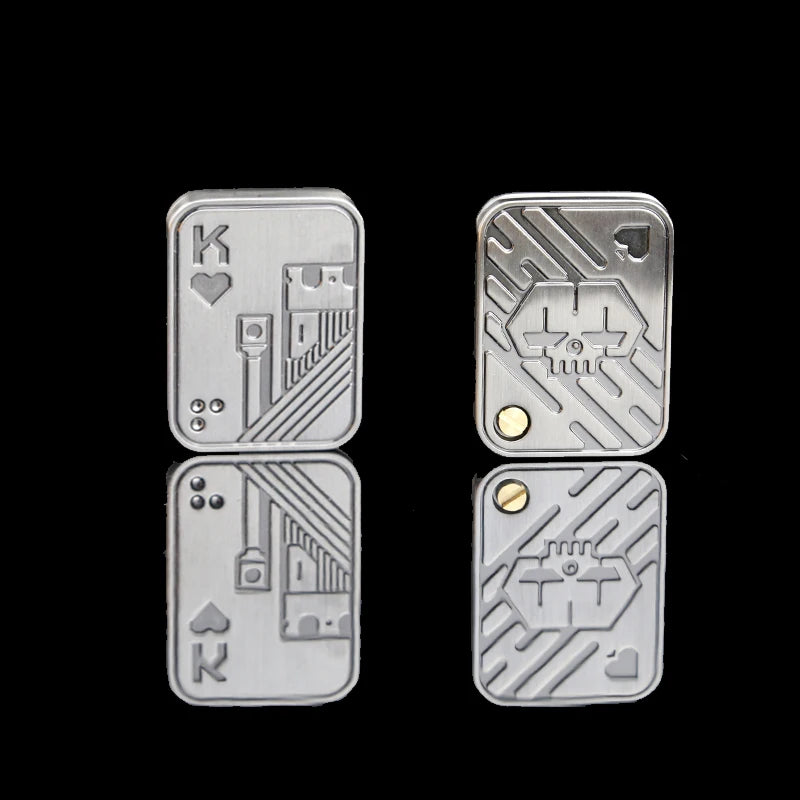 Metal skull magnetic push slider EDC fidget toy for stress relief