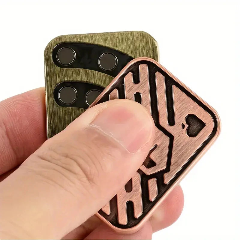Metal skull magnetic push slider EDC fidget toy for stress relief