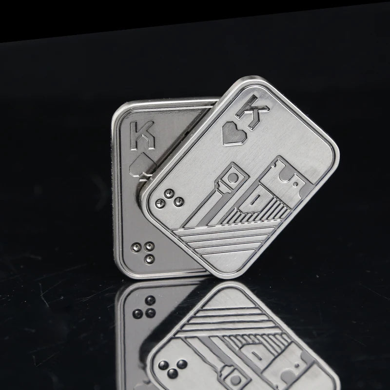 Metal skull magnetic push slider EDC fidget toy for stress relief