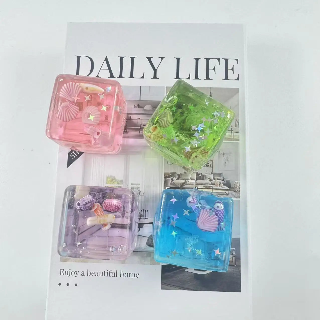Ocean shell slow-rebound squishy water cube, calming sensory stress relief fidget toy