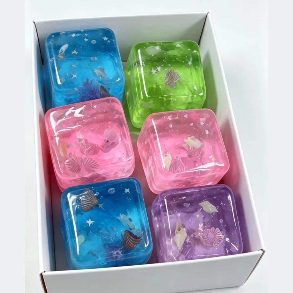 Ocean shell slow-rebound squishy water cube, calming sensory stress relief fidget toy