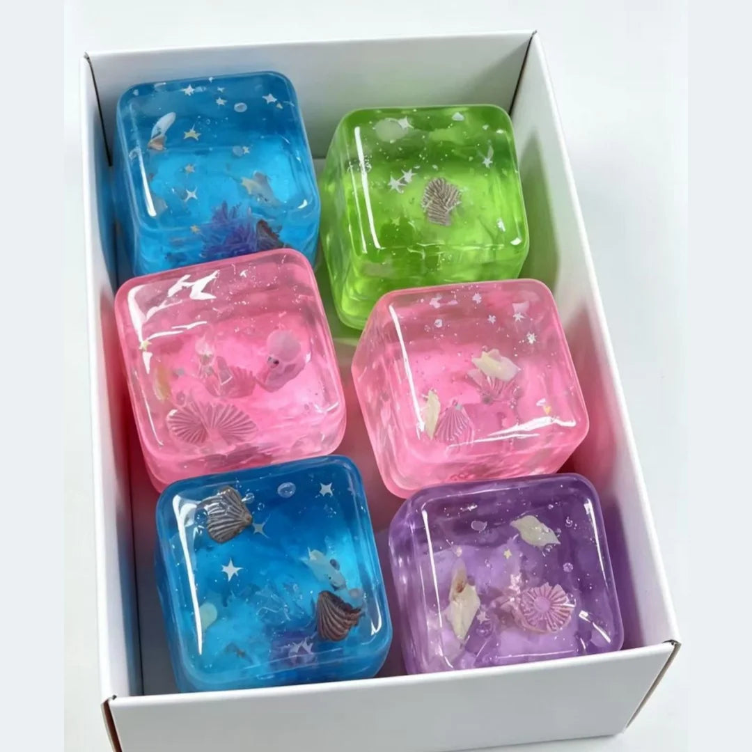 Ocean shell slow-rebound squishy water cube, calming sensory stress relief fidget toy