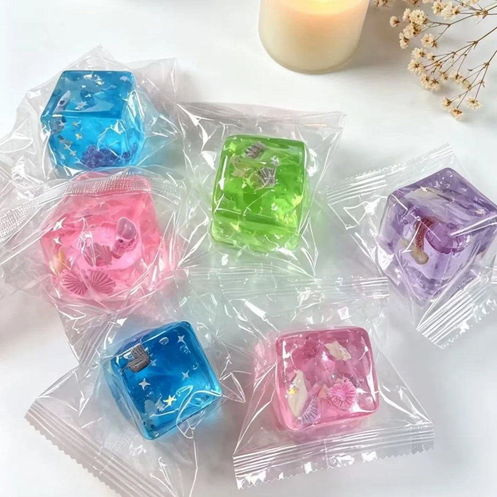 Ocean shell slow-rebound squishy water cube, calming sensory stress relief fidget toy