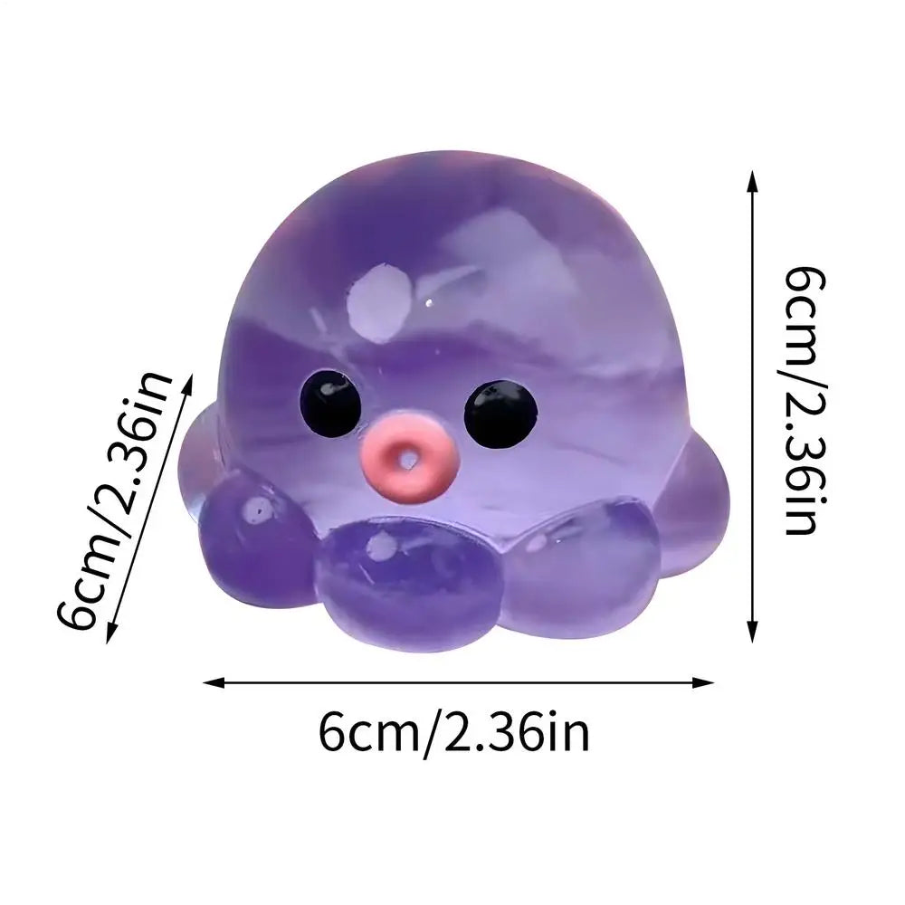 Squishy clear octopus squeeze fidget toy for stress relief, sensory pinch toy for kids and adults