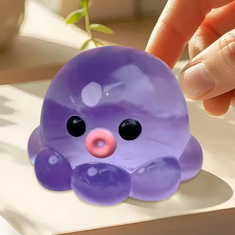 Squishy clear octopus squeeze fidget toy for stress relief, sensory pinch toy for kids and adults