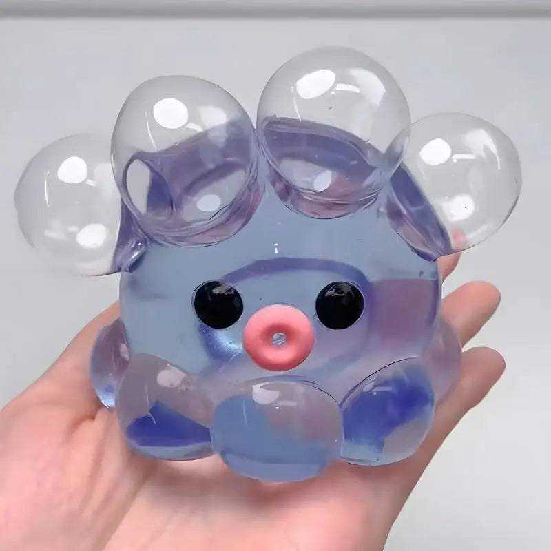 Squishy clear octopus squeeze fidget toy for stress relief, sensory pinch toy for kids and adults