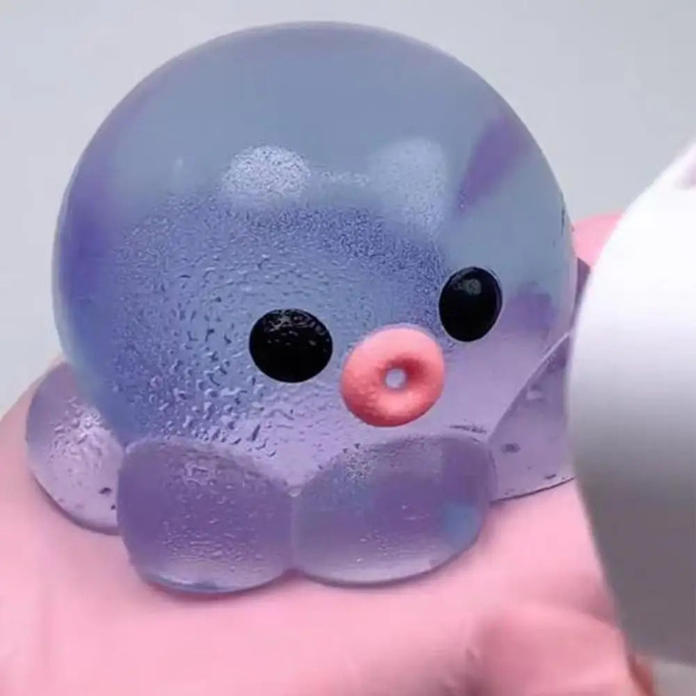 Squishy clear octopus squeeze fidget toy for stress relief, sensory pinch toy for kids and adults