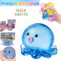 Squishy clear octopus squeeze fidget toy for stress relief, sensory pinch toy for kids and adults