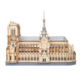 3D wooden Paris cathedral puzzle, laser-cut landmark model kit for adults