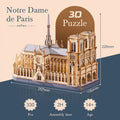 Paris cathedral 3D wooden puzzle landmark model kit, DIY architectural display for adults