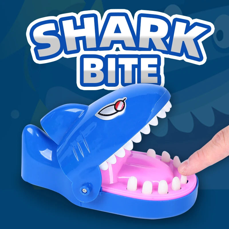Pirate bucket prank game with swords and snapping shark, finger-biting party toy for kids