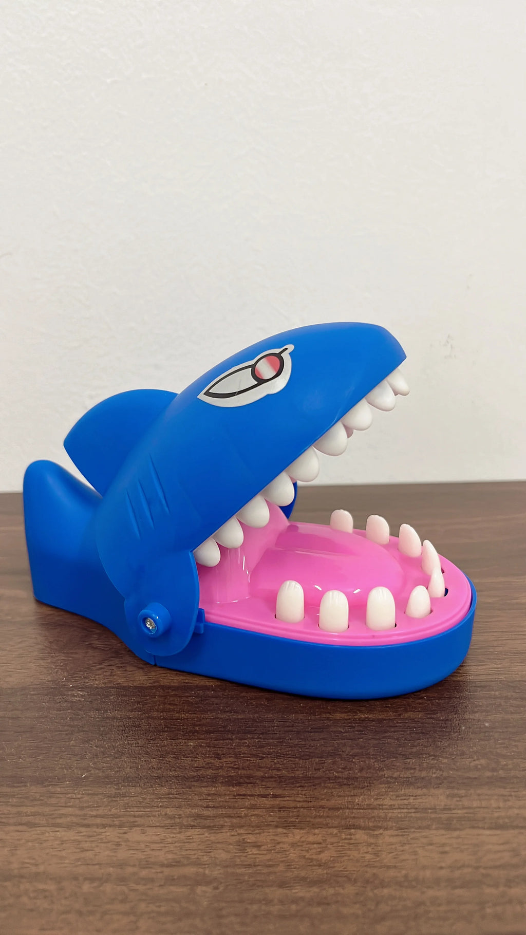 Pirate bucket prank game with swords and snapping shark, finger-biting party toy for kids