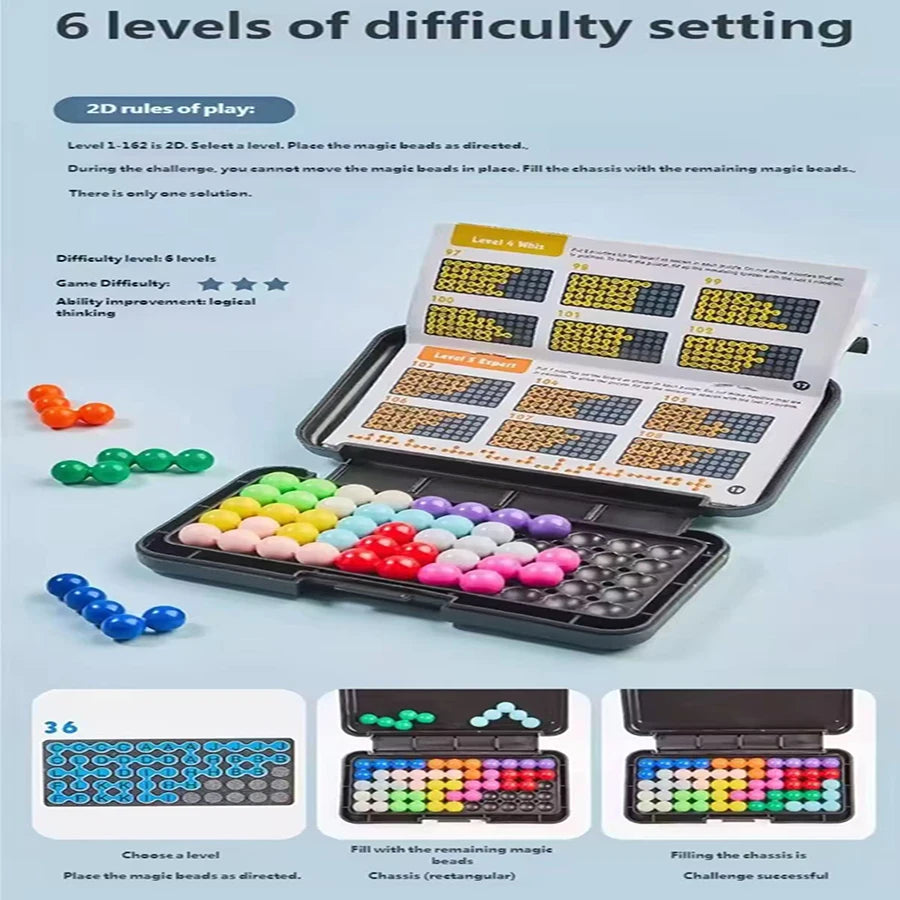 3D pyramid bead IQ logic puzzle board game brain teaser for kids