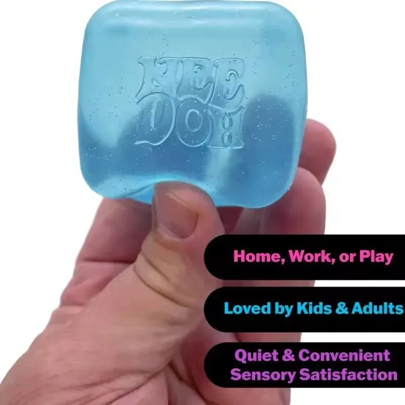 Slow-rebound squishy jellyfish flow pattern cube, stress relief sensory fidget toy