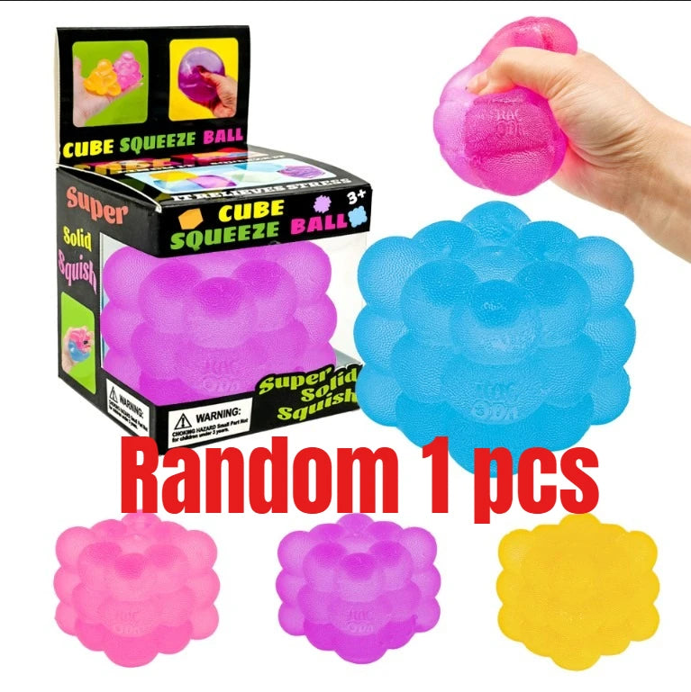 Slow-rebound squishy jellyfish flow pattern cube, stress relief sensory fidget toy
