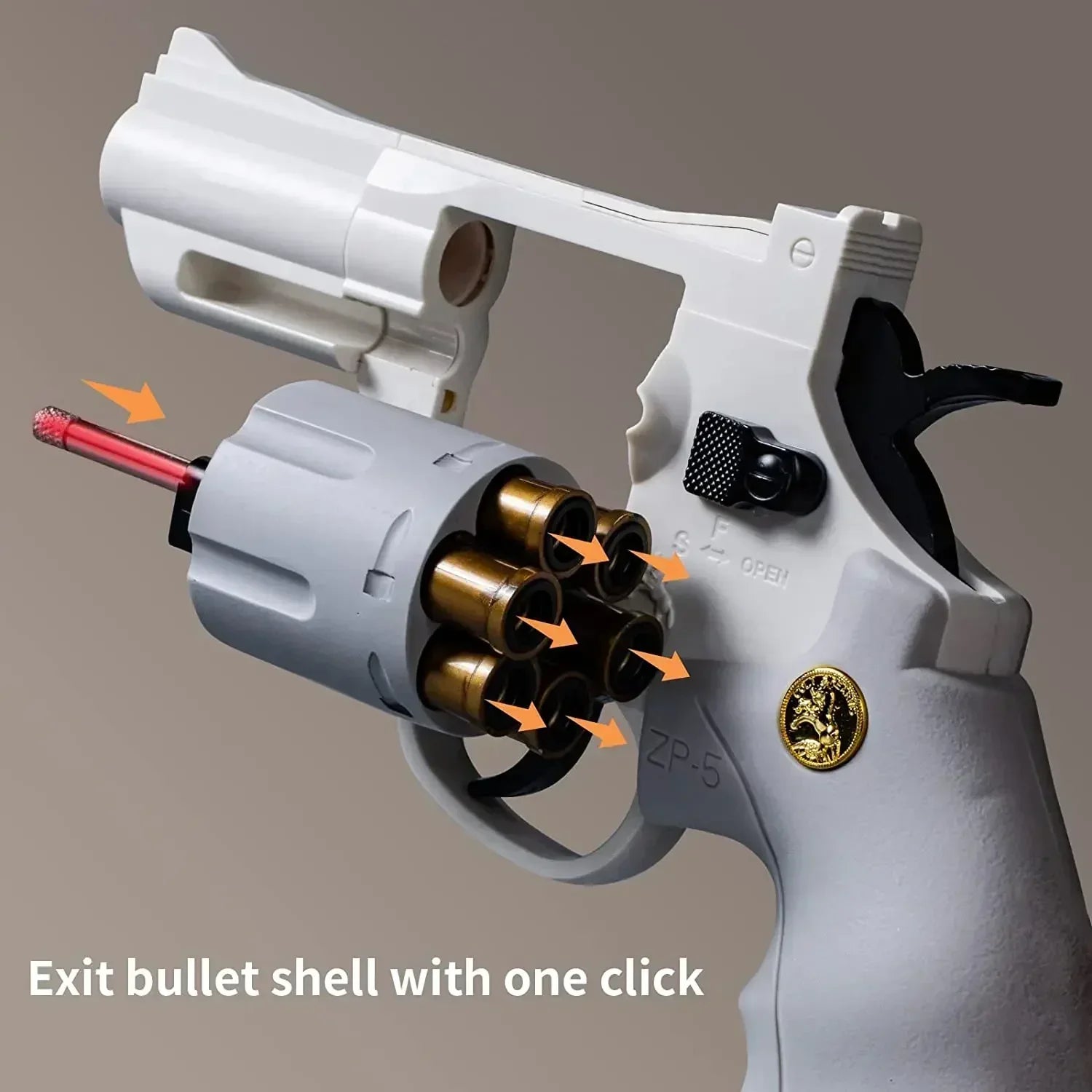 Soft dart blaster toy with rotating launcher and darts for battle games