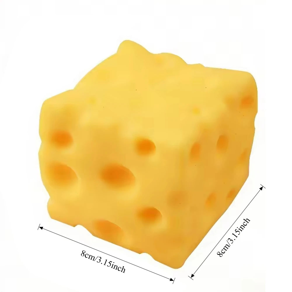 Squishy simulation cheese cube fidget toy with slow rebound for stress relief