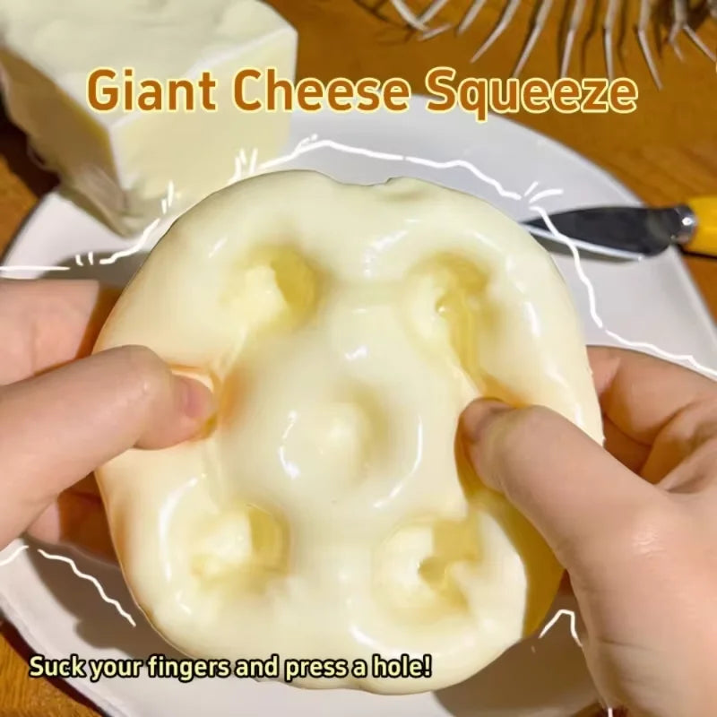 Squishy cheese cube stress ball, shapeable non-rebound sensory fidget toy
