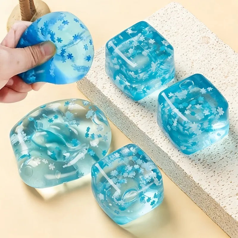 Soft slow-rising squishy snowflake ice cube sensory fidget toy