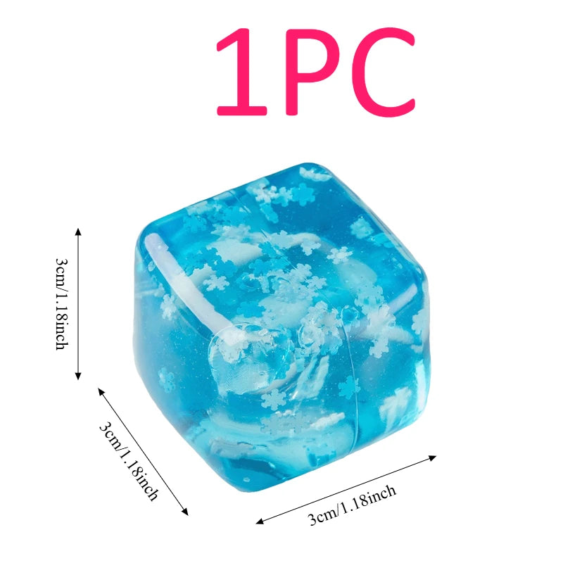 Soft slow-rising squishy snowflake ice cube sensory fidget toy
