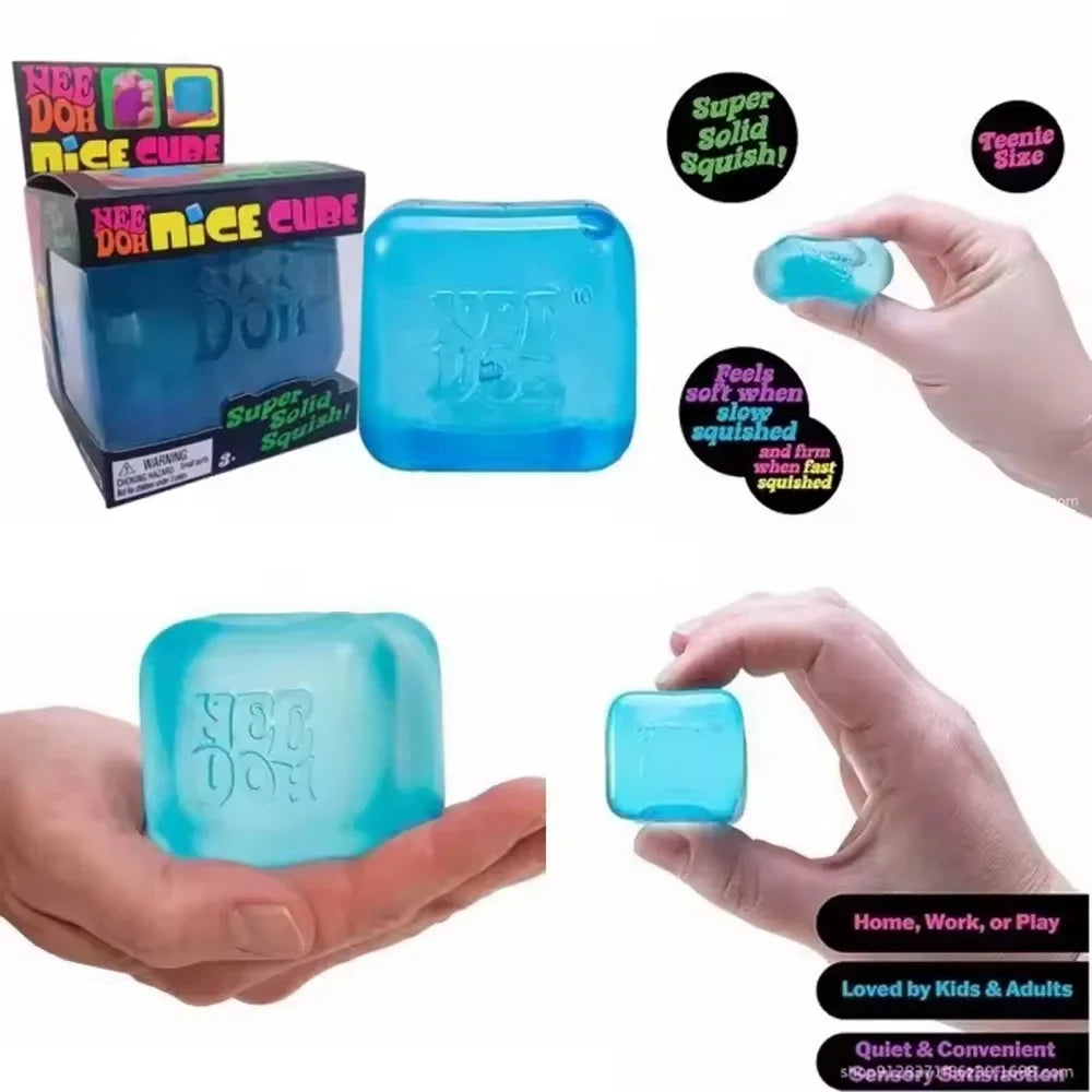 Ultra-solid squishy sensory squeeze cube fidget toy for stress relief