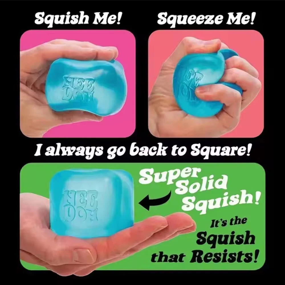 Ultra-solid squishy sensory squeeze cube fidget toy for stress relief