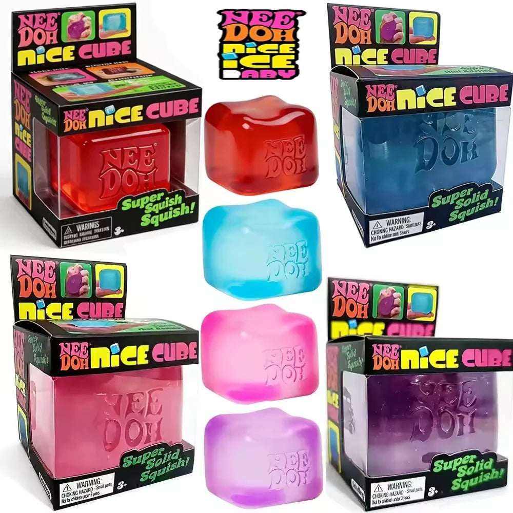 Ultra-solid squishy sensory squeeze cube fidget toy for stress relief