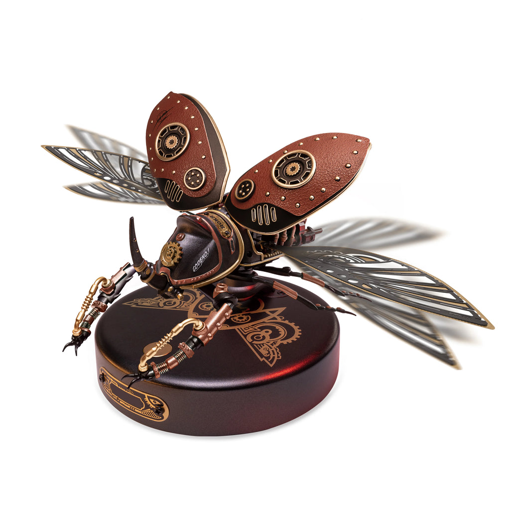 3D metal steampunk turtle puzzle, DIY industrial building kit with LED light