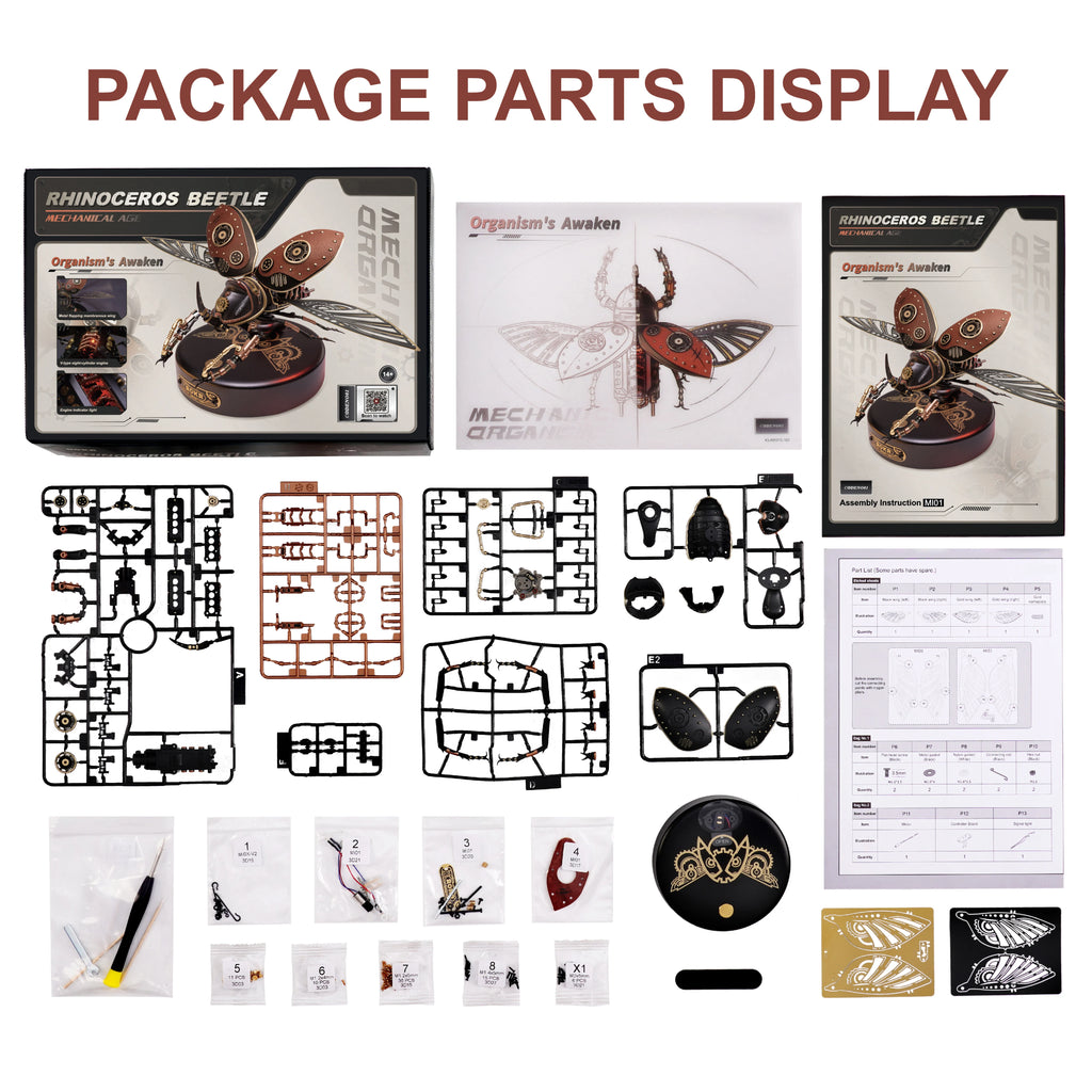 3D metal steampunk turtle puzzle, DIY industrial building kit with LED light