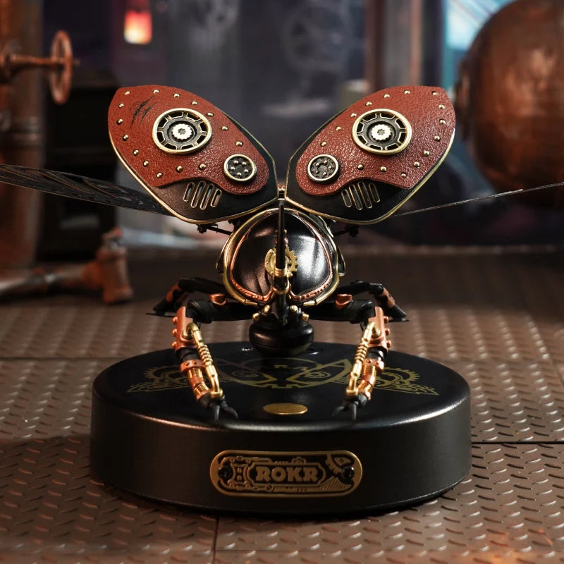 3D metal steampunk turtle puzzle, DIY industrial building kit with LED light