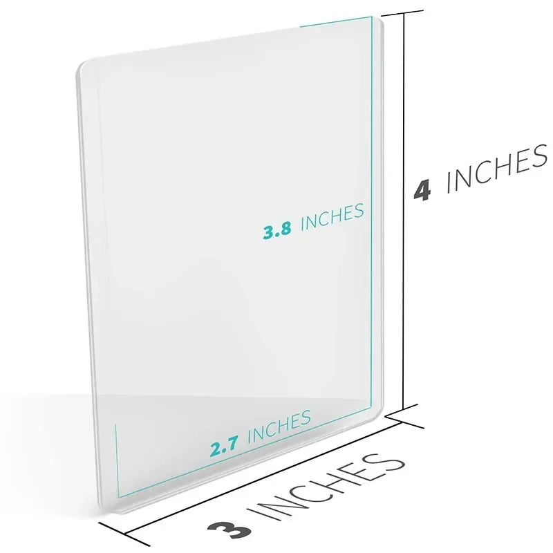 Hard PVC trading card sleeves protectors for collectible and sports cards, 3x4 inch clear top loaders