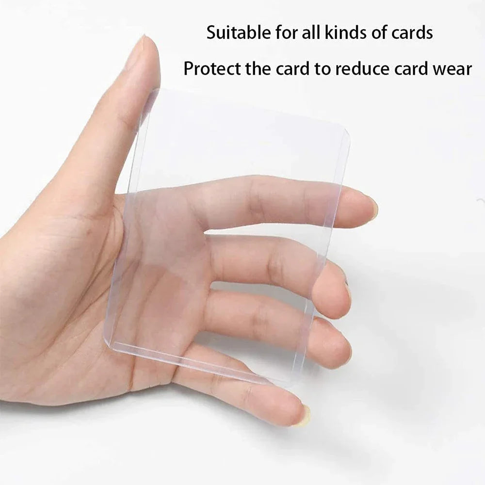 Hard PVC trading card sleeves protectors for collectible and sports cards, 3x4 inch clear top loaders