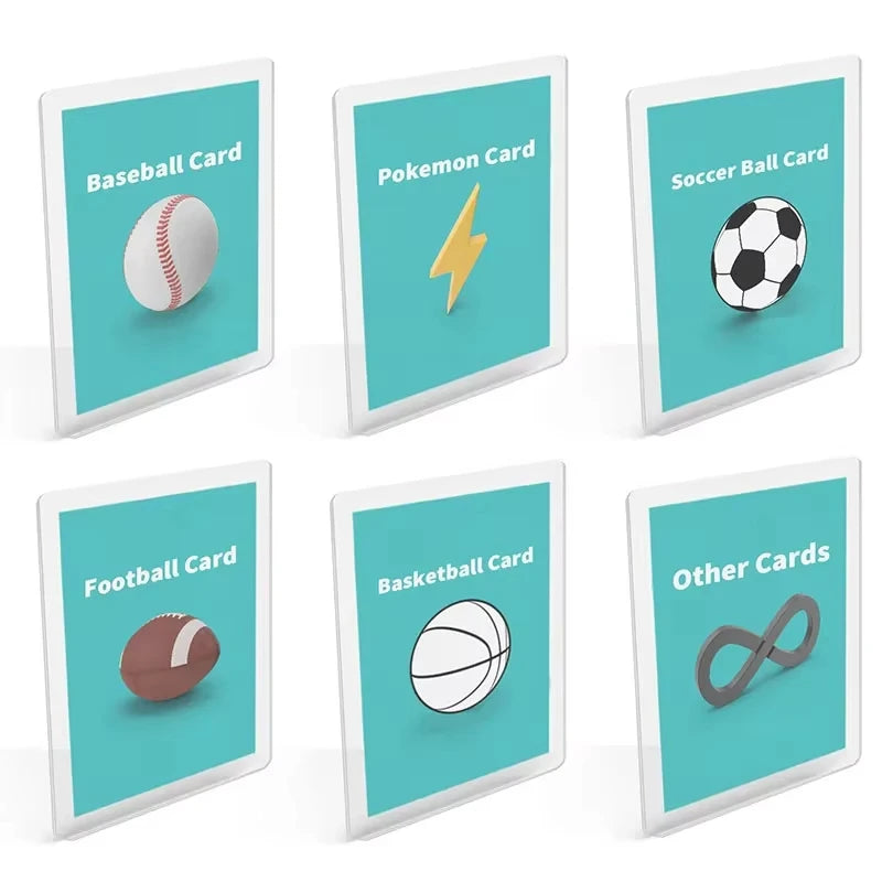 Hard PVC trading card sleeves protectors for collectible and sports cards, 3x4 inch clear top loaders