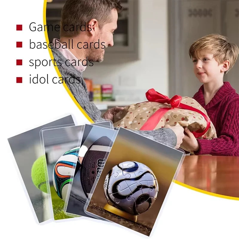 Hard PVC trading card sleeves protectors for collectible and sports cards, 3x4 inch clear top loaders