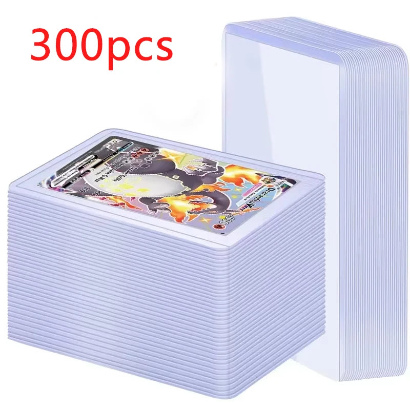 Hard PVC trading card sleeves protectors for collectible and sports cards, 3x4 inch clear top loaders