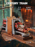 3D wooden vintage train book nook kit, decorative bookend puzzle for adults