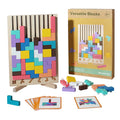 Wooden building blocks puzzle game, logic training parent-child interactive toy
