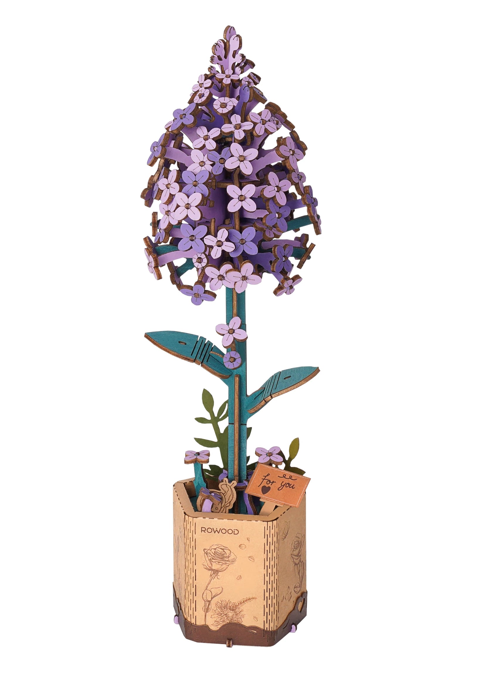 DIY wooden flower bouquet 3D puzzle craft kit, everlasting handmade floral home decor