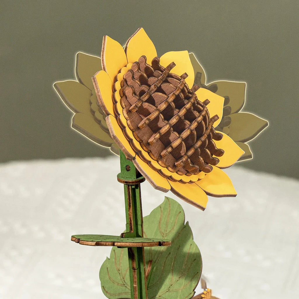 DIY wooden flower bouquet 3D puzzle craft kit, everlasting handmade floral home decor