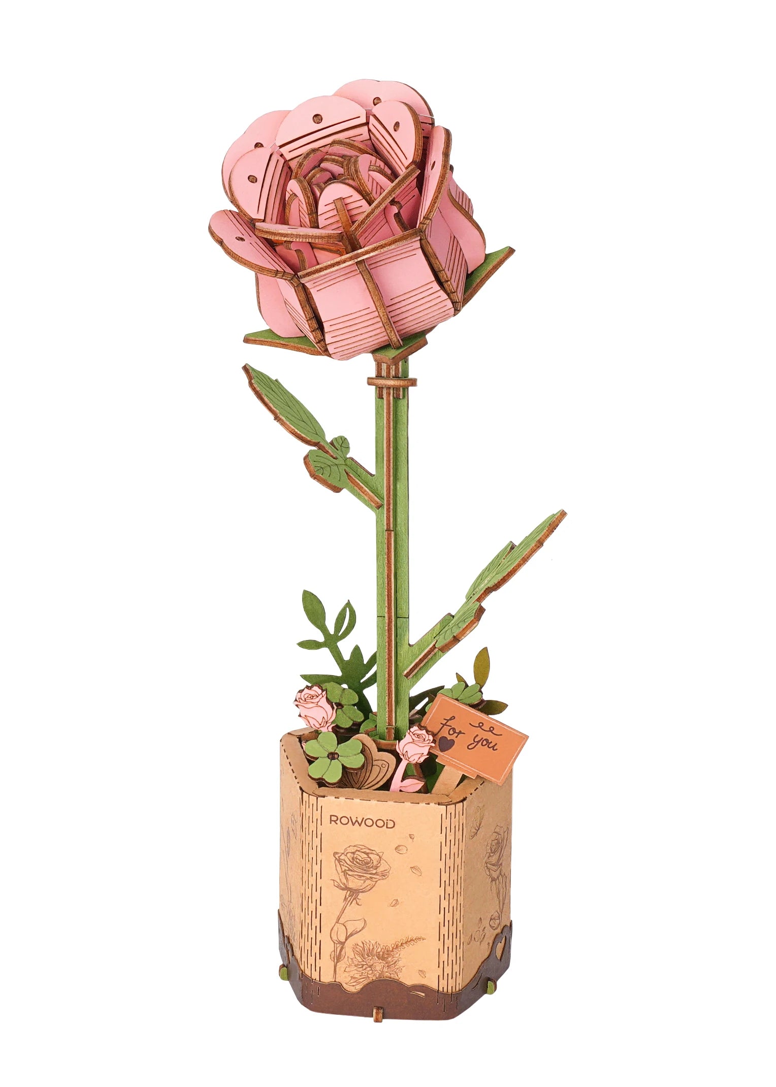DIY wooden flower bouquet 3D puzzle craft kit, everlasting handmade floral home decor