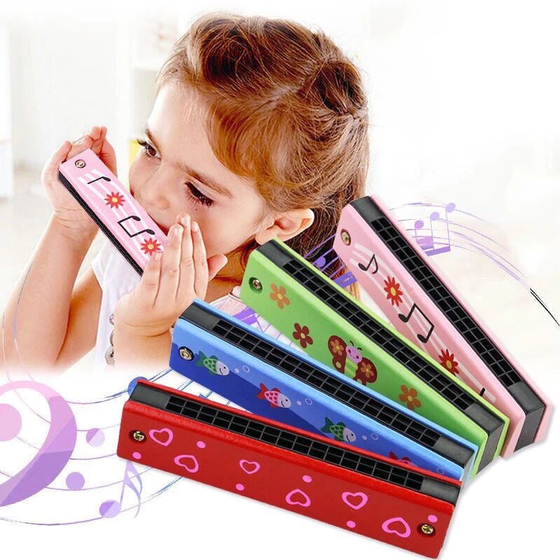 Children's wooden harmonica musical instrument learning toy