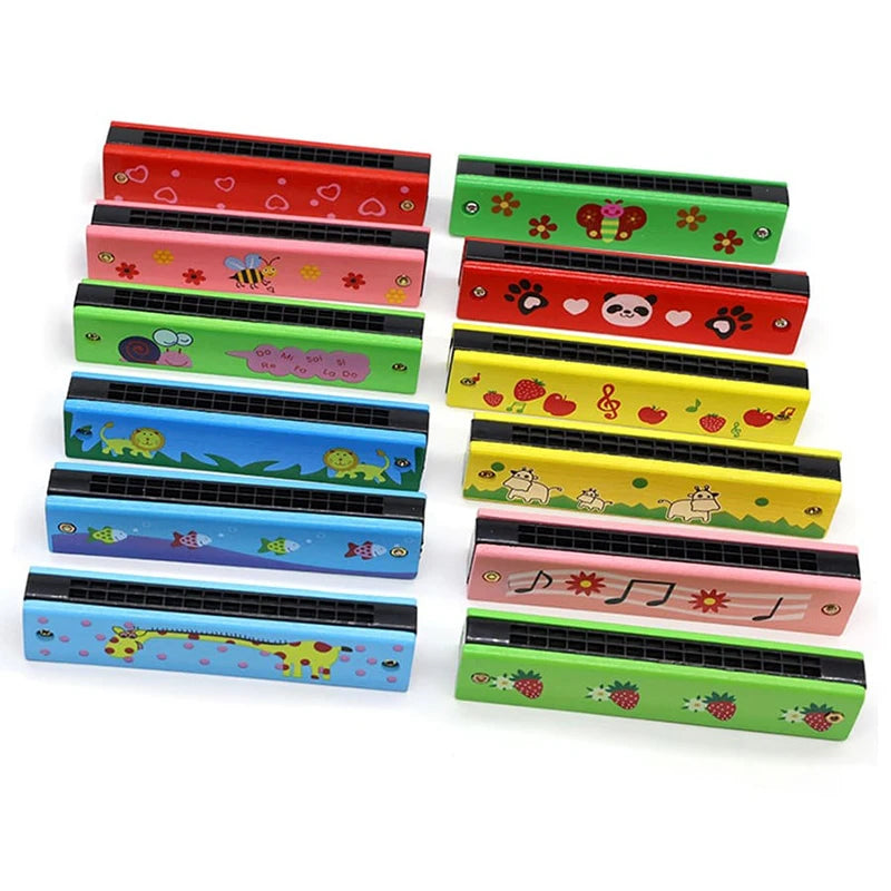 Children's wooden harmonica musical instrument learning toy