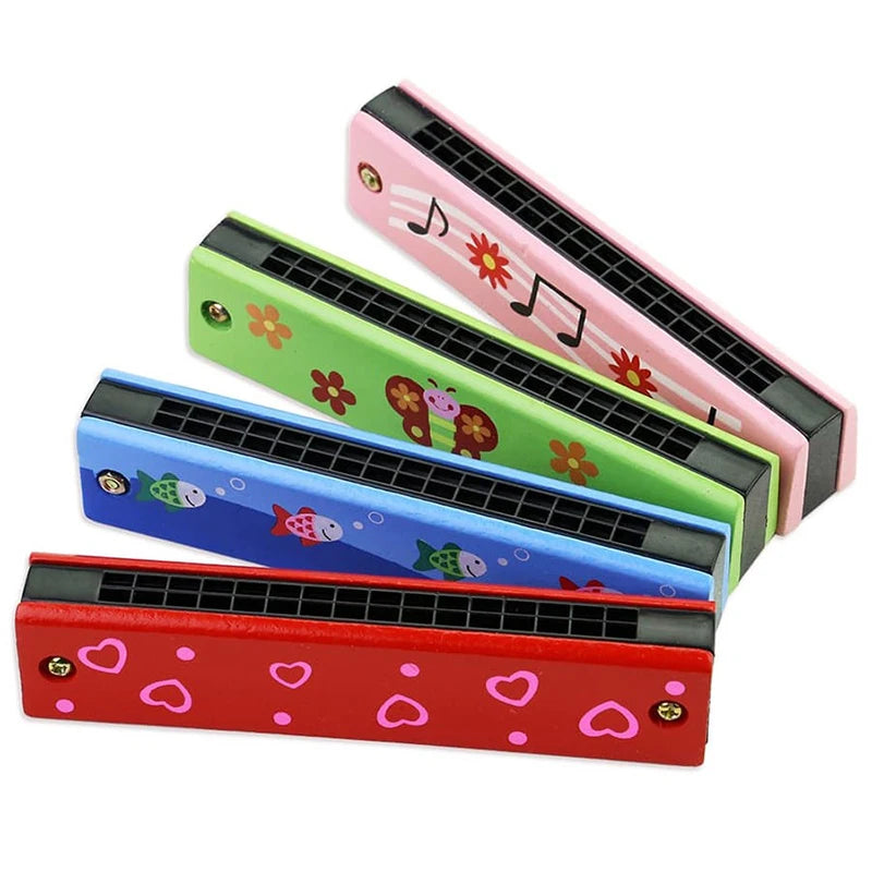 Children's wooden harmonica musical instrument learning toy