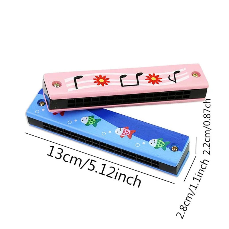 Children's wooden harmonica musical instrument learning toy